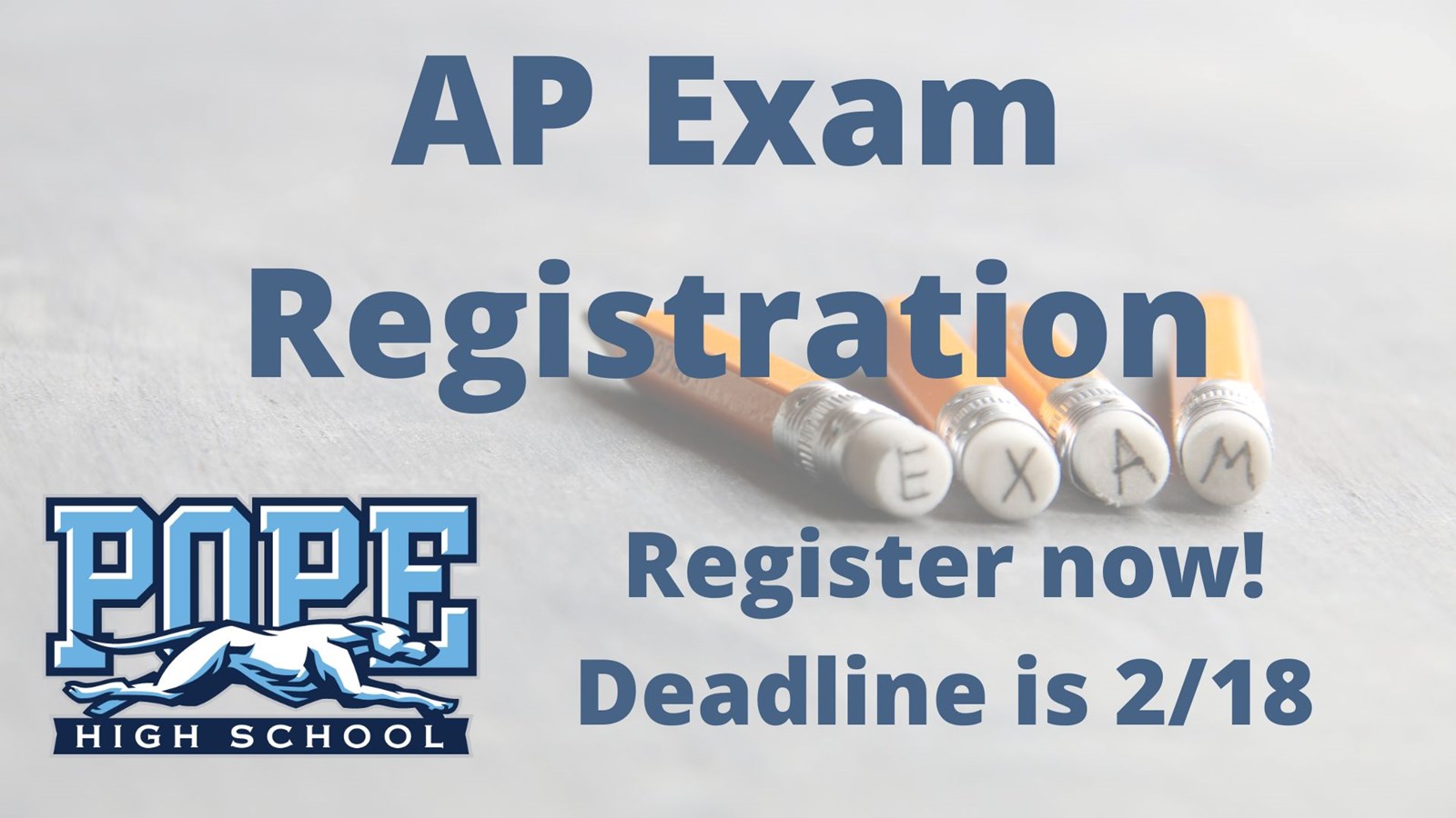 Reminder - Registration for AP Exams